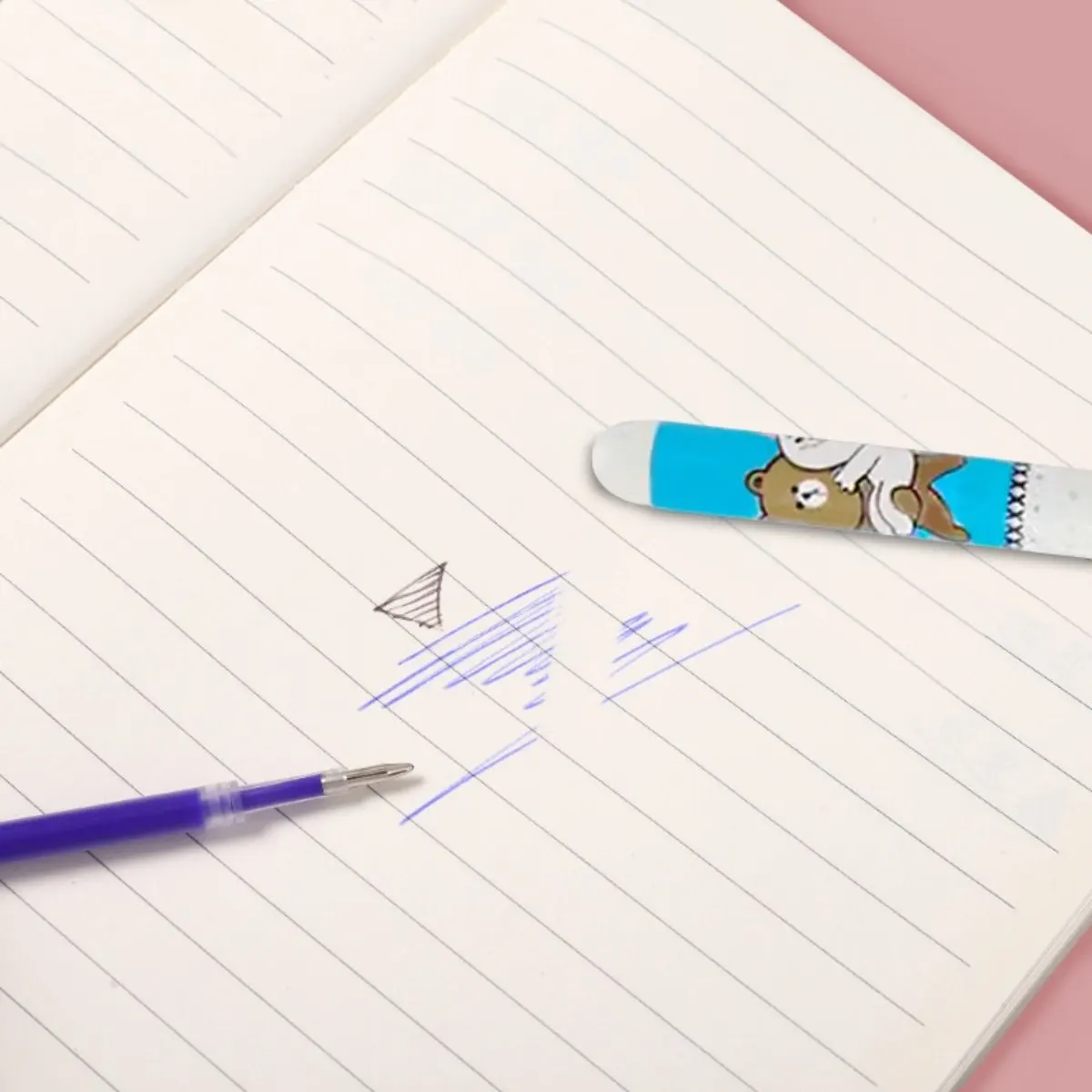 Kit 24pcs Erasable Press Refill Crystal Blue Carbon Black Bullet Push Type Mo Heat Elimination Gel Ink Pen Refill