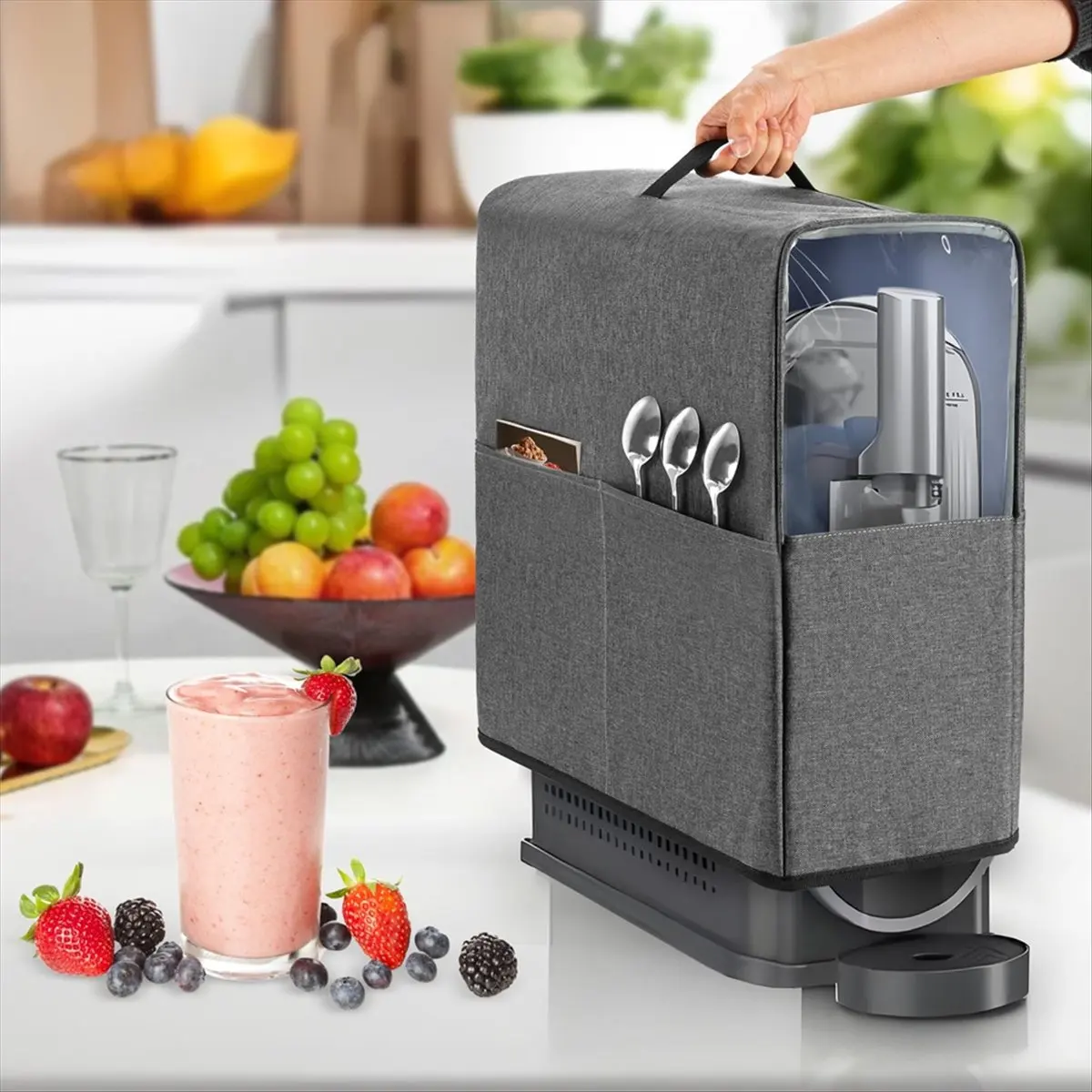 غطاء غبار الماكينة لصانع المشروبات Slushie FS301C/FS301، غطاء واقي مع نافذة وجيب مرئي