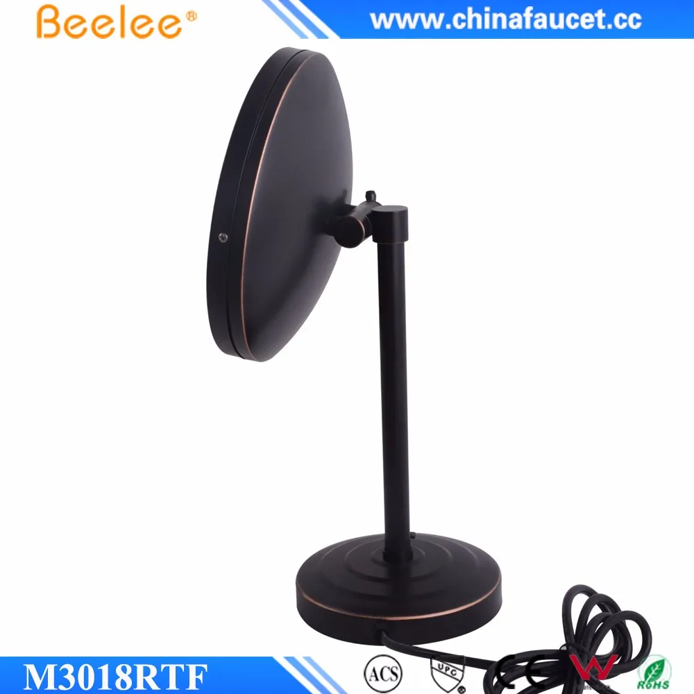 Round Oil Rubbed Bronze Table Cosmetic Mirror Automatic LED Makeup Mirror