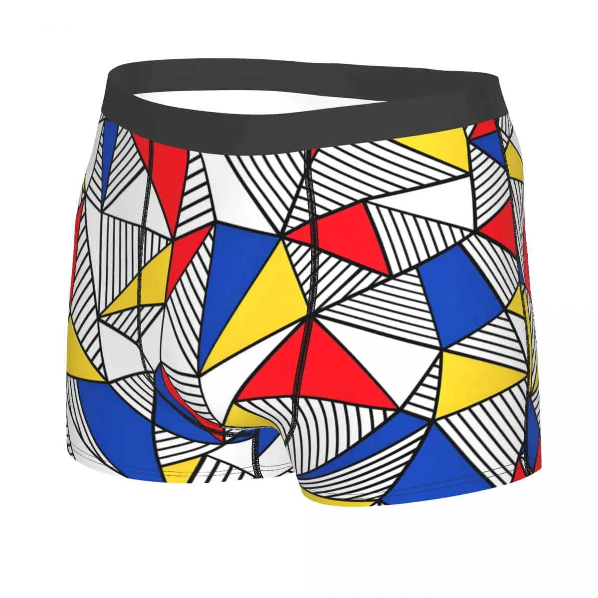 Custom Abstract Lines Geometric Mond Underwear Men Print Boxer Shorts Panties Briefs Soft Underpants