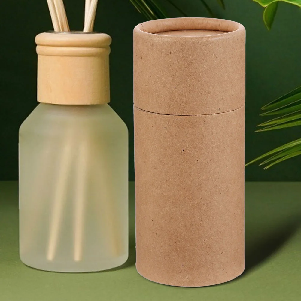 

8Pcs Essential Oil Bottle Cylinder Packing Boxes Brown Kraft Paper Storage Containers Gift Boxes Paper Cylinder Box