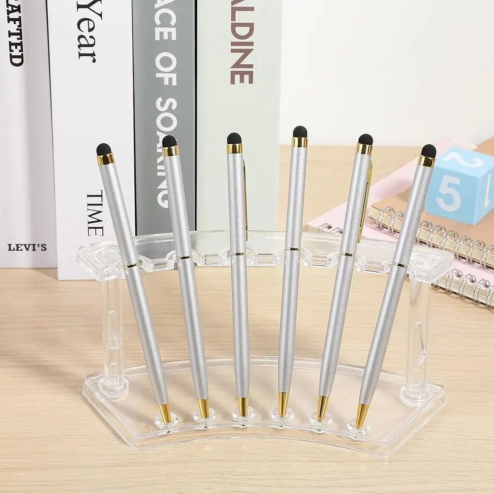 High-quality Plastic 6-Slots Pen Holder Vertical Desk Organizer Pen Display Stand 6-Slots Vertical Pen Holder School