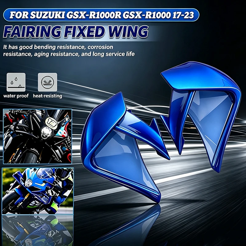 For Suzuki GSXR1000R GSX-R 1000 2017-2023 2018 2019 Motorcycle Fairing Fixed Wing Wind Aerodynamic Winglet Windshield Spoiler