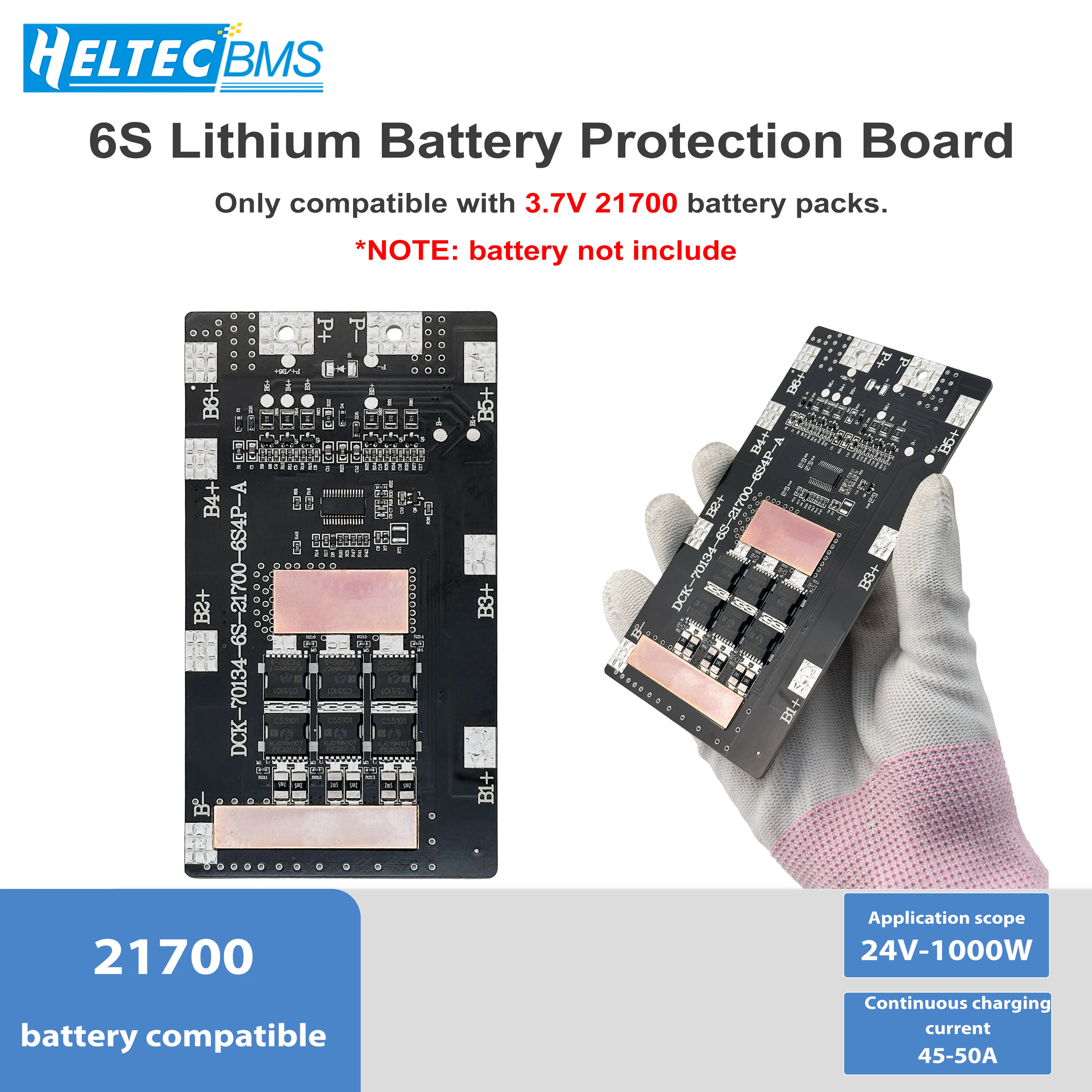 6S 50A BMS 24V 3.7V 21700 Ternary  Li-ion Lithium Battery bms With Balance Short Circuit Protection For 1000W E-bike Scooter ﻿