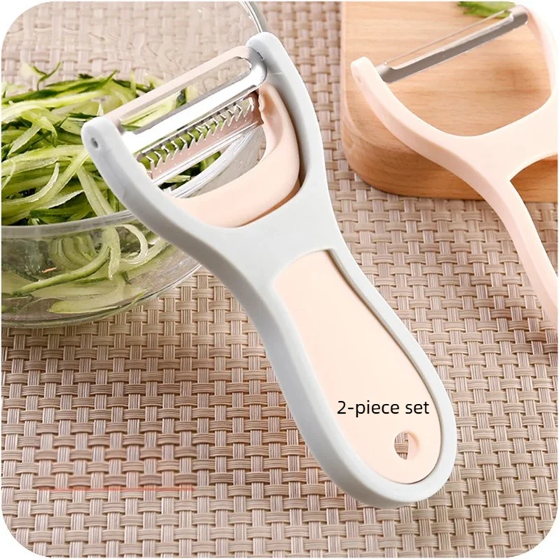

Multi-Purpose 2-in-1 Peeler Vegetable Fruit Knife Peeler Set for Vegan Meal Prep Kitchen Tool with Stainless Steel Blades