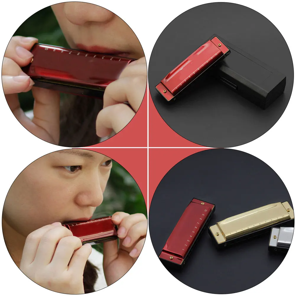 

1pc 20-Tone Harmonica Smooth Durable Copper Cover Waterproof Metal Harmonica Key Of Instrument Portable Music