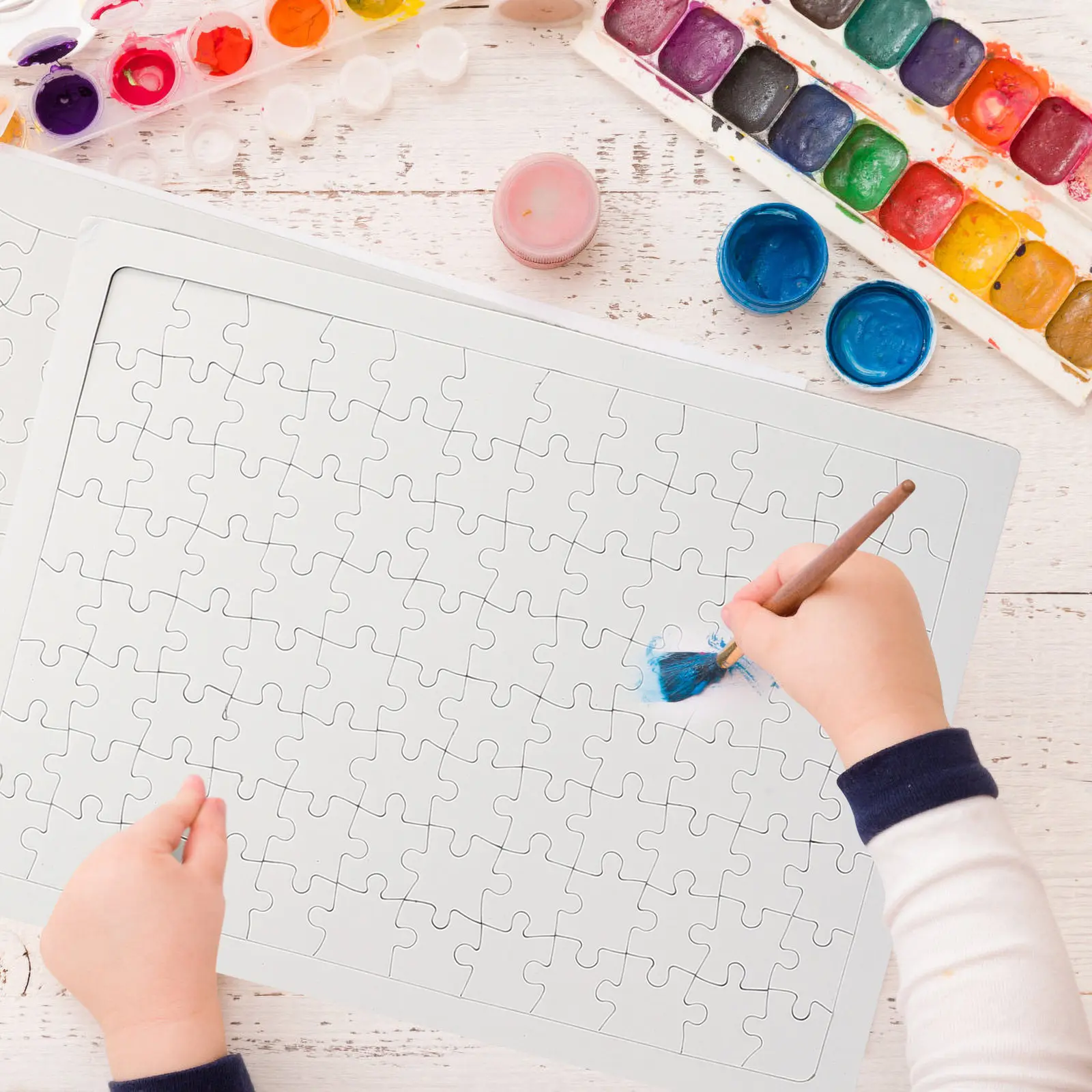 

2 набора заготовок для сублимации: детские пазлы для рисования, домашние пазлы-головоломки, креативный подарок для раннего развития ребенка