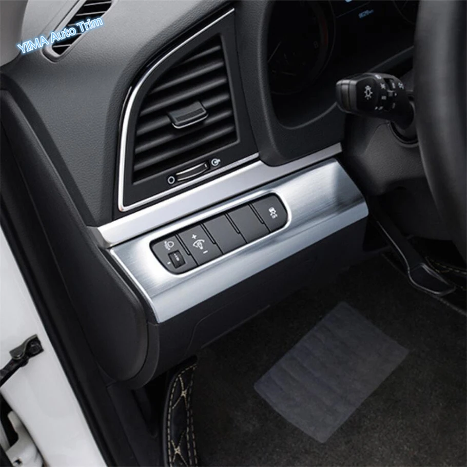 

Lapetus Auto Styling Head Lights Headlight Lamp Switch Button Cover Trim Fit For Hyundai Elantra 2016 - 2019 / Stainless Steel