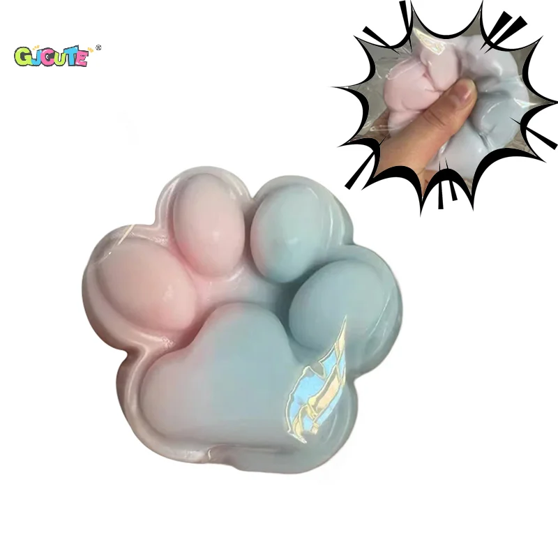 Leuke TPR Gradiënt Taba Zachte Kat Poot Squeeze Anti-Stress Speelgoed Trage Rebound Stress Relief Speelgoed Voor Kinderen Decompressie speelgoed