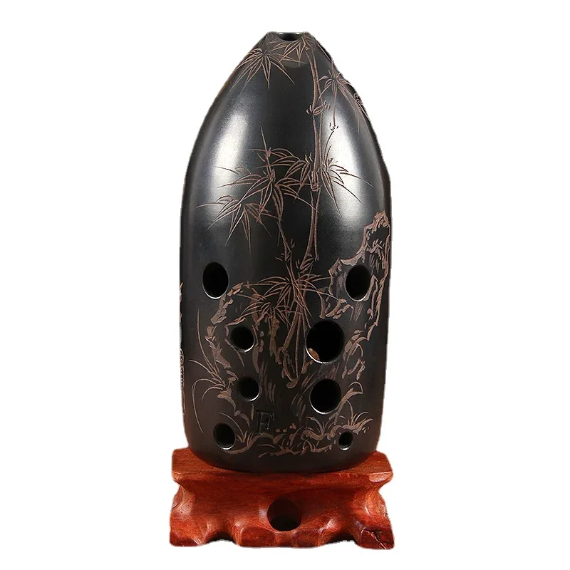 10 Holes Ceramic Xun Ocarina F Key Professional Xun Music Flute Beginner Playing Traditional Ethnic Musical Instruments Gifts