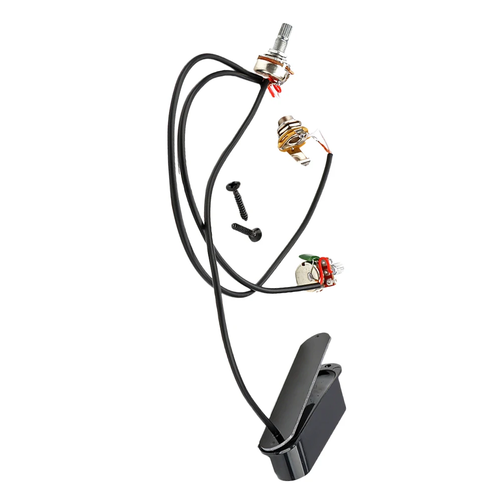 

Black Vibration Soundhole Coiled Cable Metal Shell QA53 Wiring Harness Bass Pickup For Acoustic Guitar Pickup Accessories