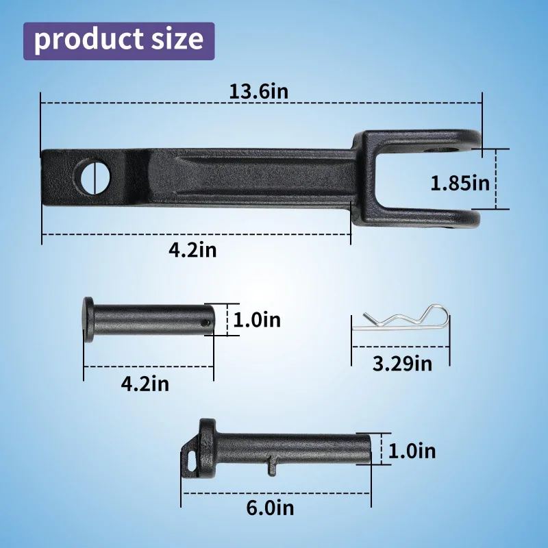 A20-6014 Single tow hook compatible with Peterbilt/Kenworth, with pull pin