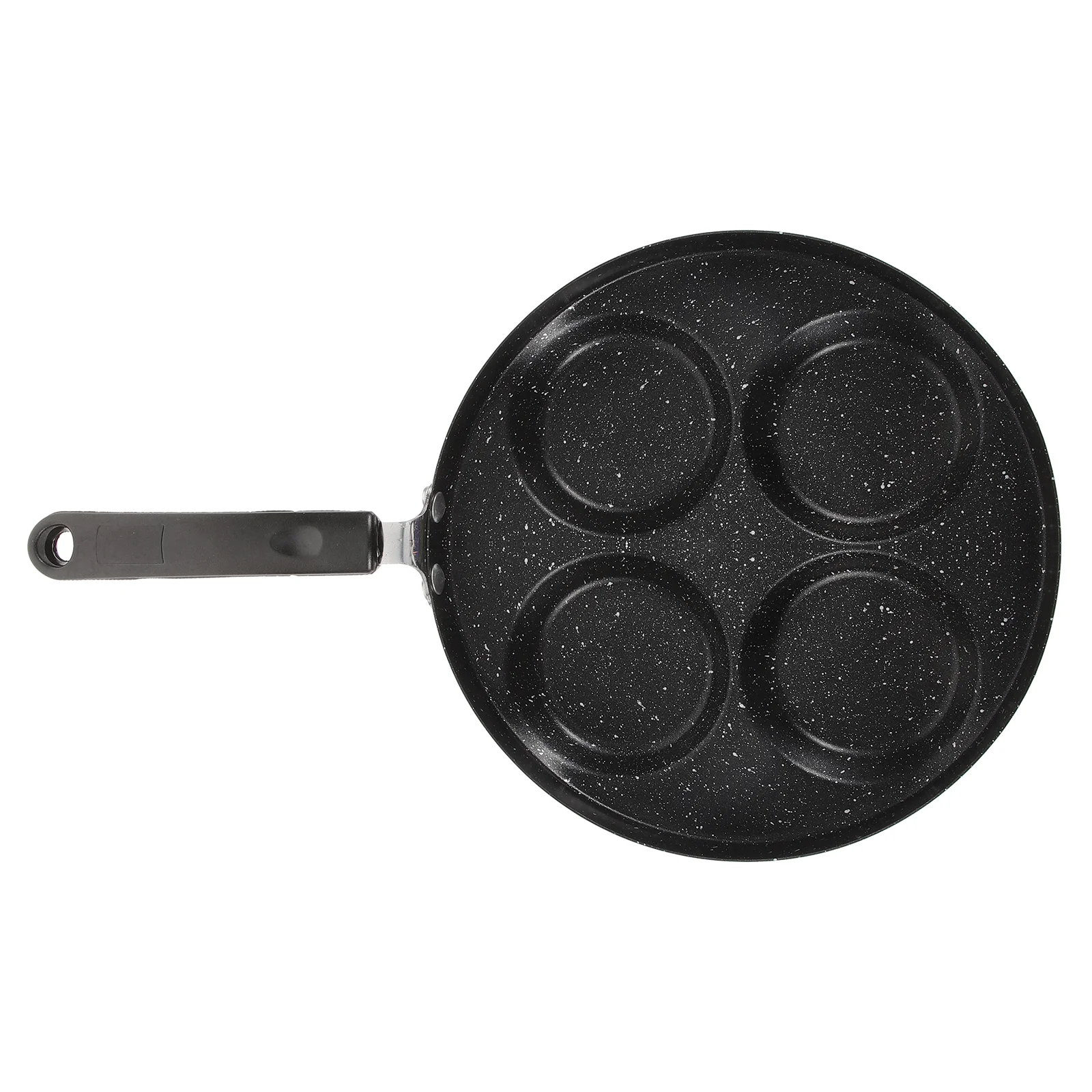 1PC Fried Egg Pan 4 Compartments Non-stick Omelette Egg Cooking Pan Kitchen Gadget for Home (Black) frying pan