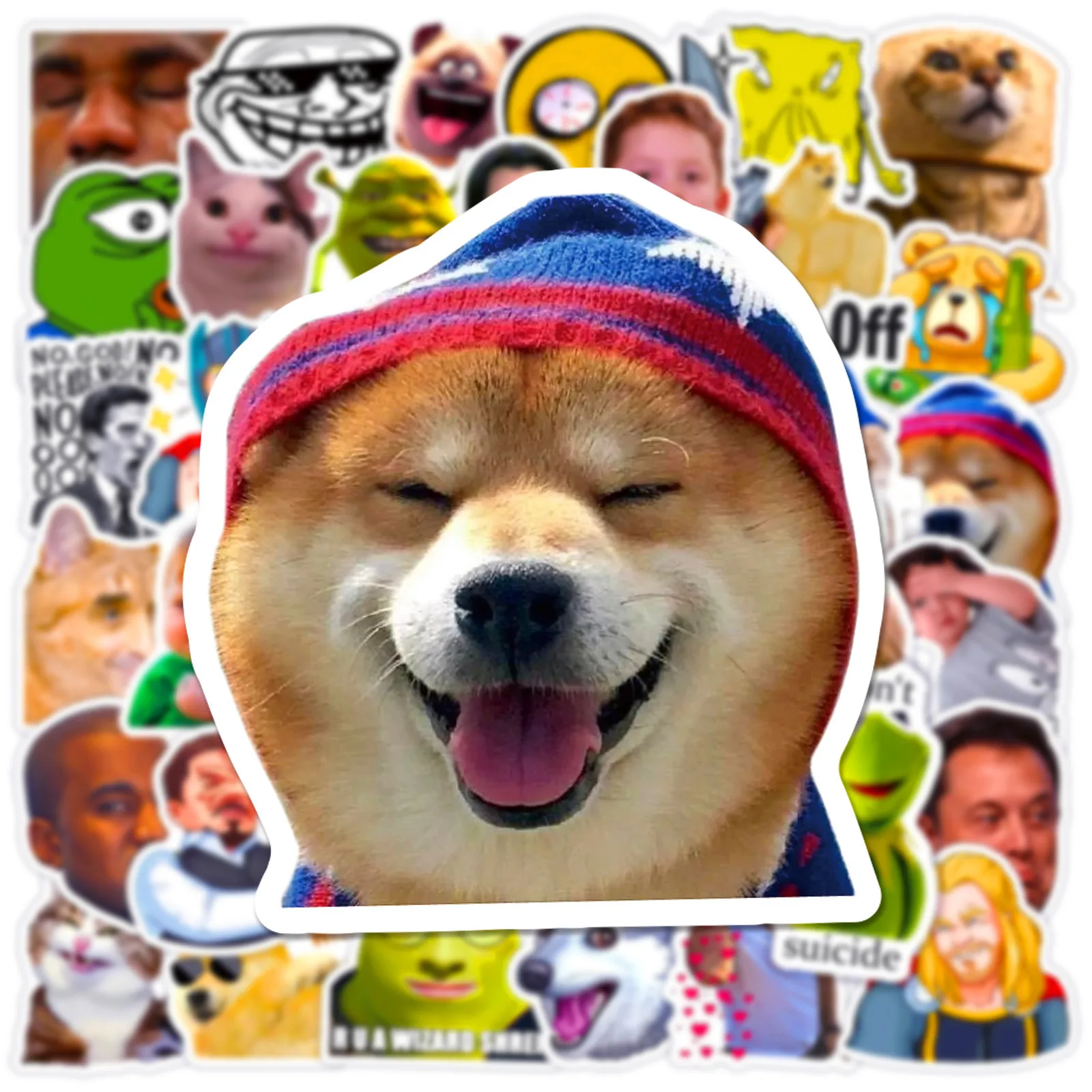 10/30/50PCS MEME Funny Stickers Graffiti Decal Waterproof DIY Notebook Stationery Fridge Luggage Joke Sticker Toy Gift Wholesale
