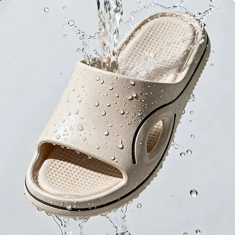 Women's Home Slippers Open Toe Quick Drying Shoes Indoor Outdoor Pillow Slides Soft Solid Color Non Slip Bath Men Flip Flops image 5