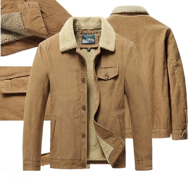 

Мужские зимние толстые теплые парки, пальто, мужские повседневные флисовые куртки с несколькими карманами, мужская однотонная одежда, вельветовая куртка большого размера 6XL