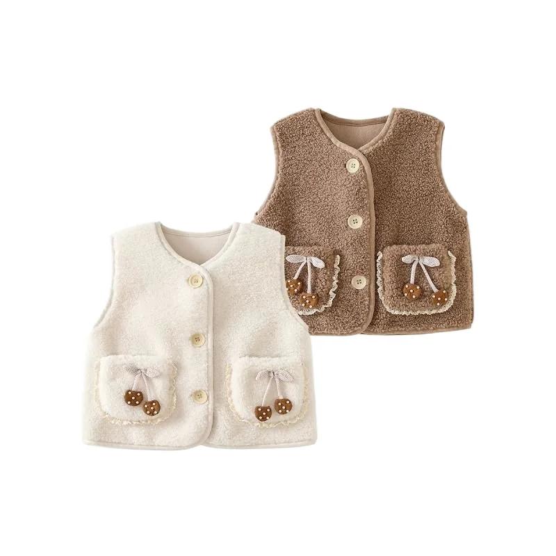 

Cute Girls Waistcoat Fleece Thermal Kids Vest Super Warm Fall Winter Children's Clothes