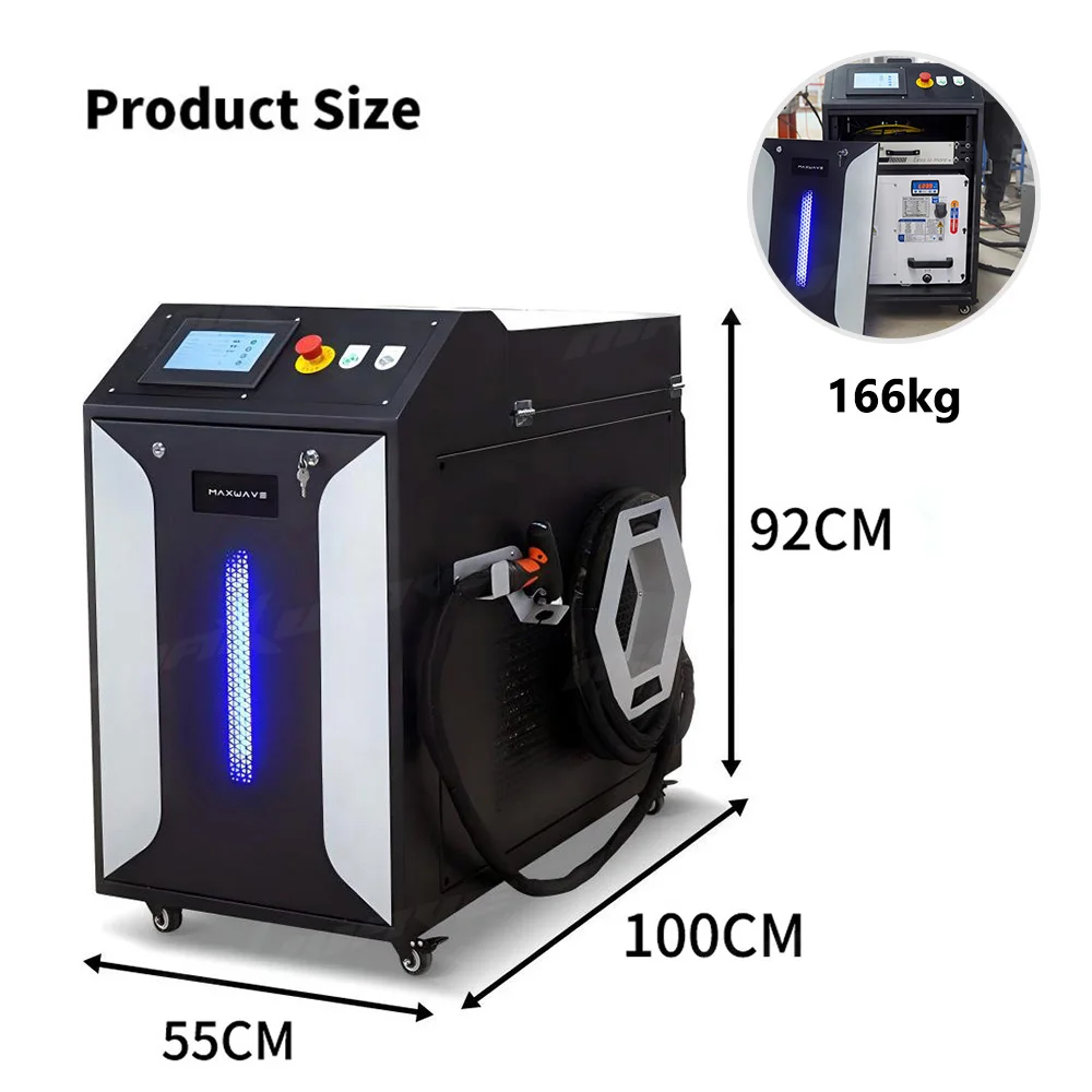 Macchina per la pulizia laser continua Macchina per la pulizia laser a fibra raffreddata ad acqua continua da 3000 W Rimozione della ruggine in cucina