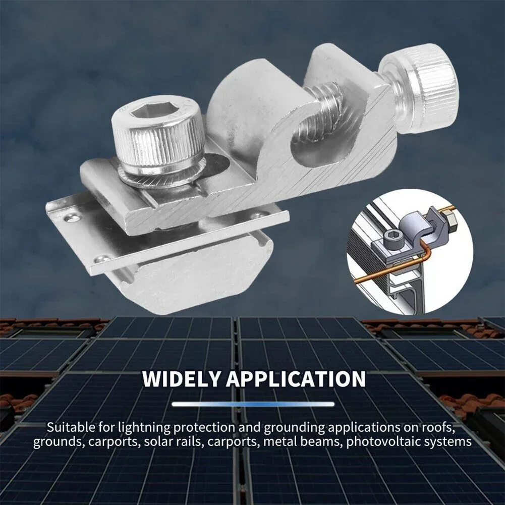 Solar Panel Mounted Grounding Clip Solar PV Mounting System Ground Lug Standard Grounding Clip Buckle Terminal Bracket
