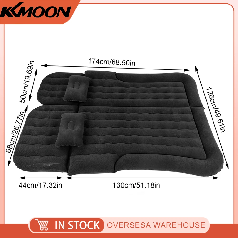 2‑In‑1 Multifunction Inflatable Travel Mattress PVC Flocking Soft Sleeping Rest Cushion for Car SUV