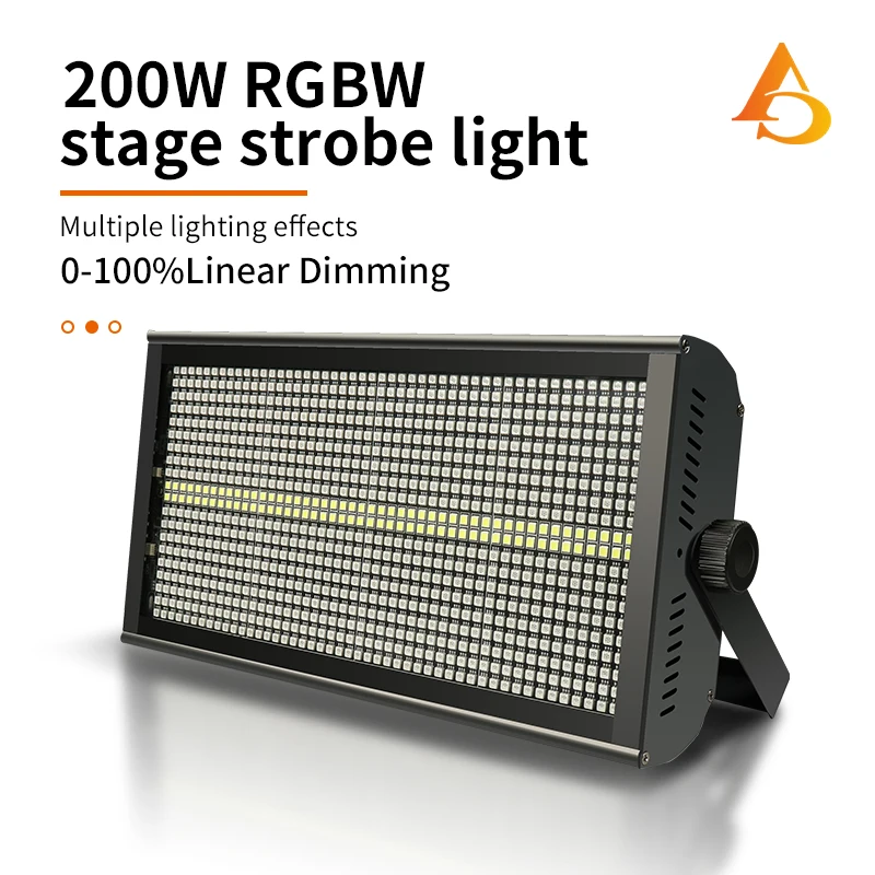 200W RGBW 4in1 48 Partition Strobe Light White 8000K DMX Super Bright Dj Wash wedding Bar Strobe Stage Lighting Effects party