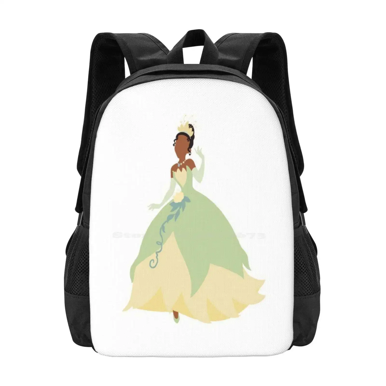 

Princess Silhouette Pattern Design Bagpack School Bags Princess And The Frog Frog Princess New Orleans Almost There World Green