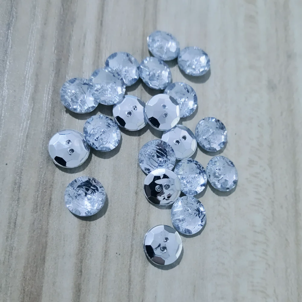50PCs Acrylic Sewing Buttons Scrapbooking Round 2 Holes Costura Botones Decorate sewing supplies 11mm B211212