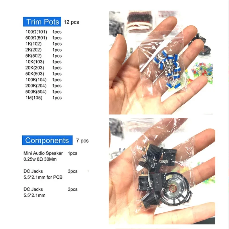 Imagem -05 - Componentes Eletrônicos Kit Vários Capacitores Resistores T0-92 Led Transistores Pcb Board Ultimate Edition Dip-ic