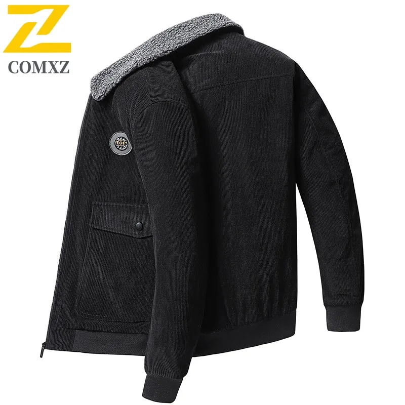 COMXZ Overcoat Man Warm High-Quality Windproof Cycling Camping Hiking Handsome Winter Padding 2025 Skiing Outdoor Winter Jacket