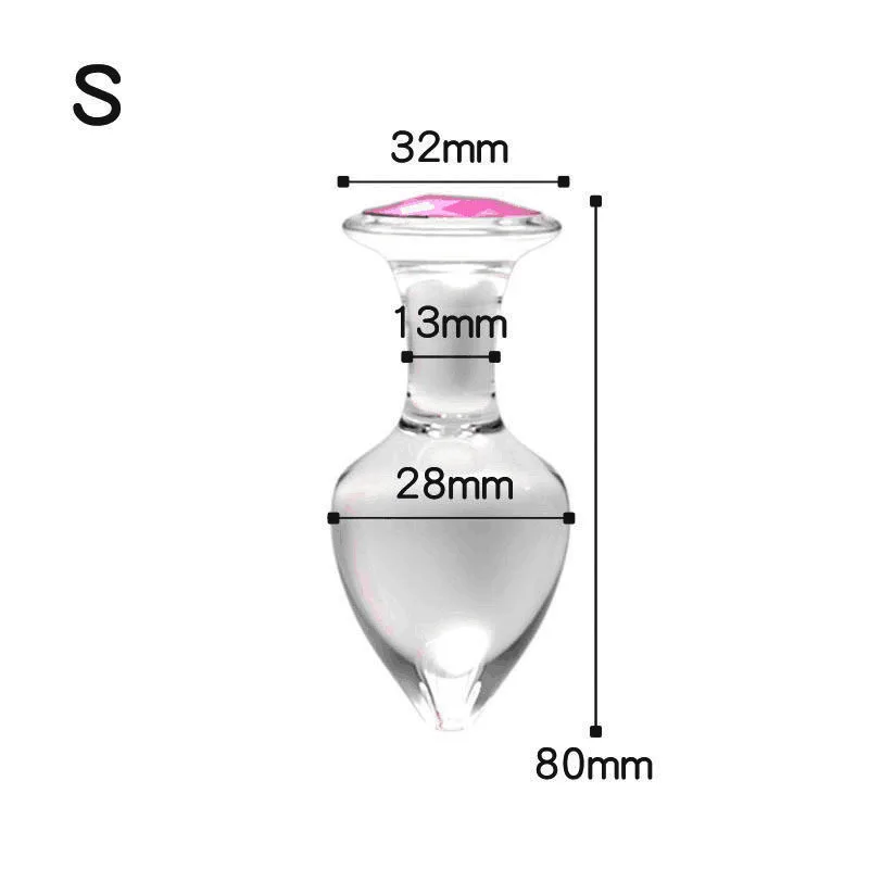 كريستال زجاج شفاف شرجي التوصيل الوردي الماس بعقب المكونات ألعاب مثيرة للرجال النساء إدراج بوتيسد دسار Bdsm Analplug الجنس متجر #6