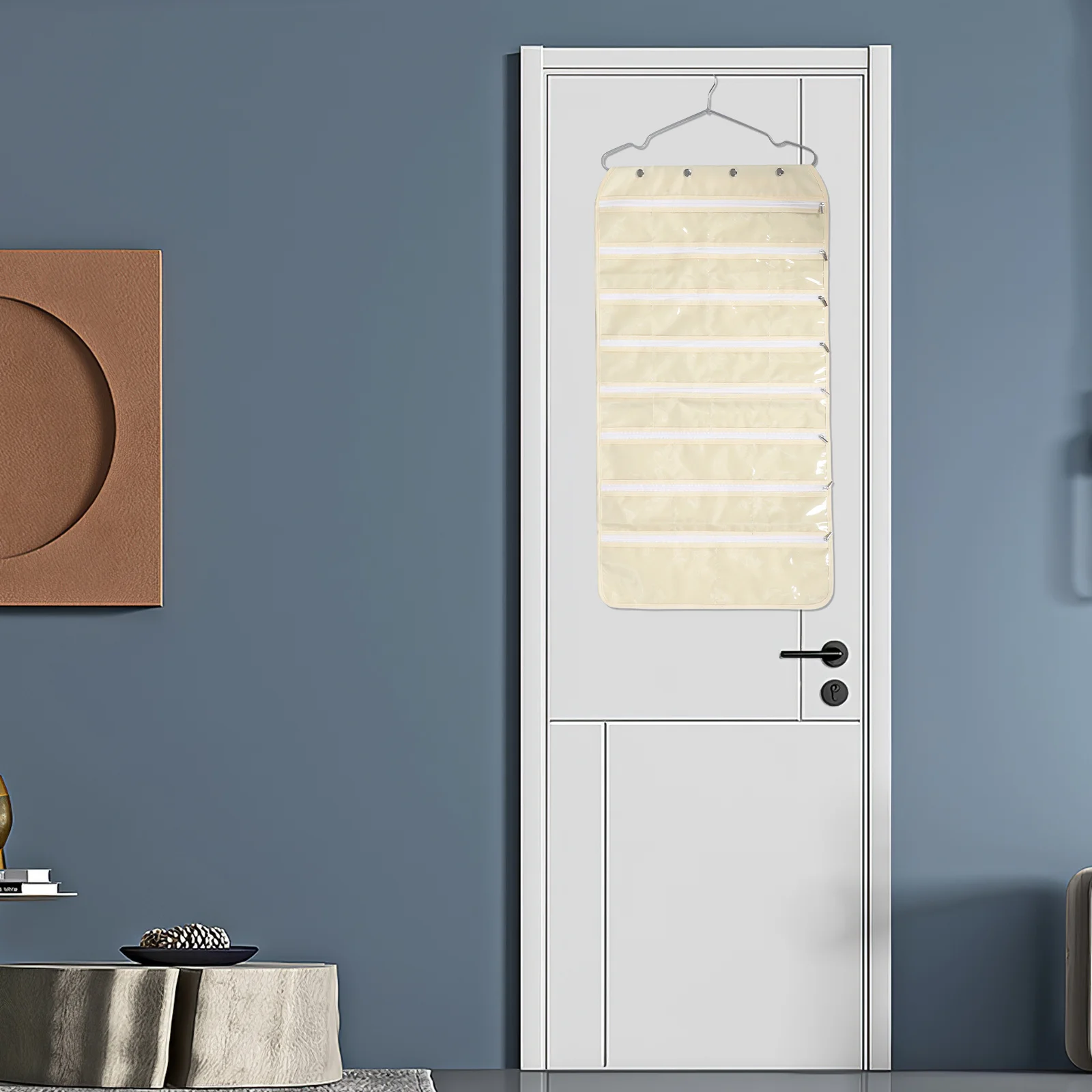 

Hanging Jewelry Organizer Transparent Storage Bag Zipper Compartment for Necklaces Earrings Bracelets Portable Travel Home