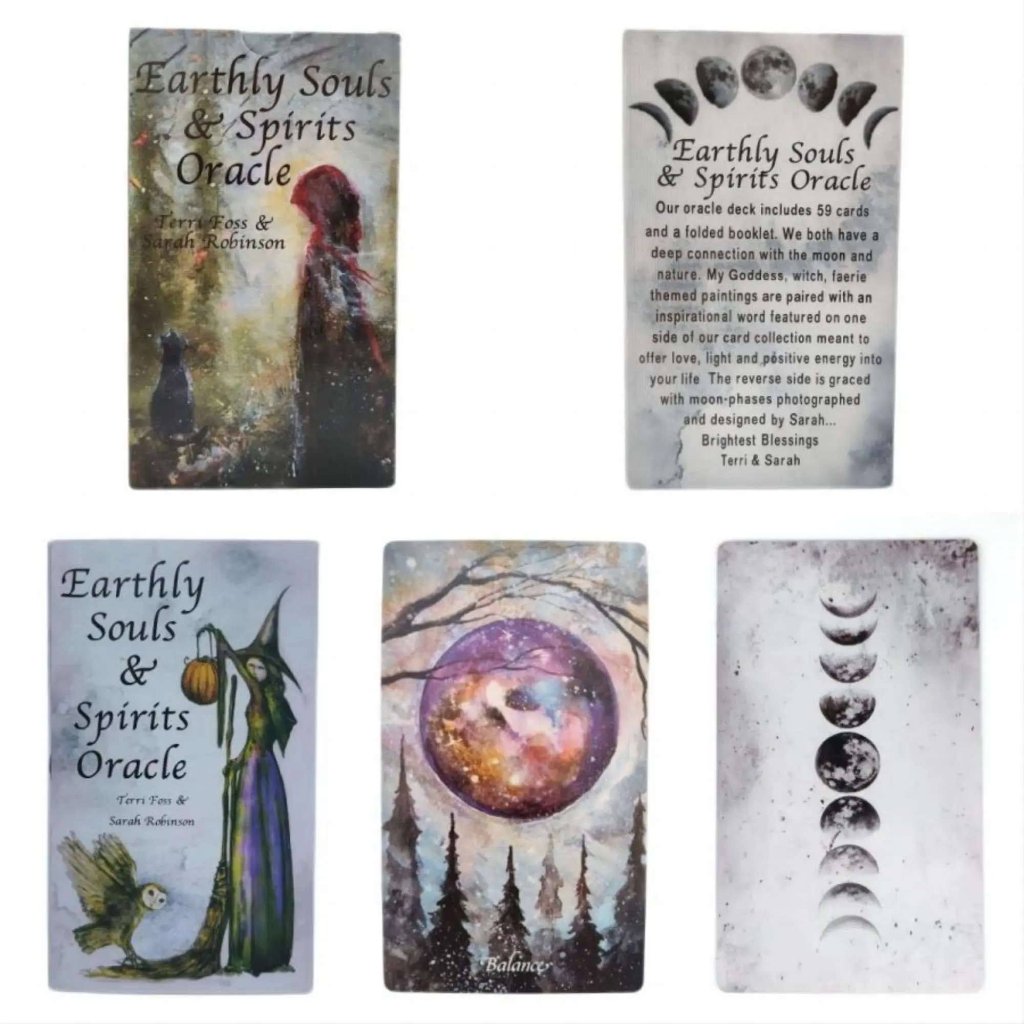 12x7cm 59 Cards Earthly Souls Spirits Oracle With Folded Booklet Darkness Witchs Design For Friends Gift Divination Board Games