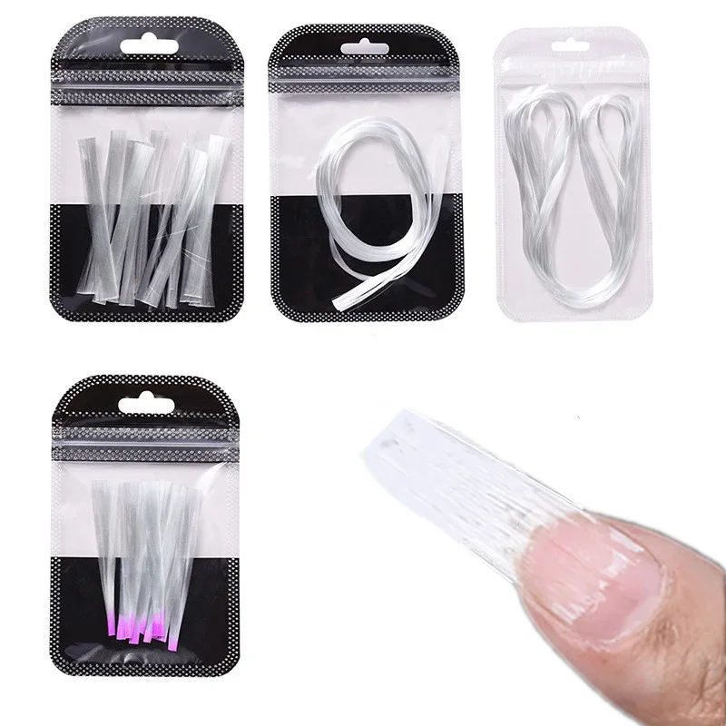 Puntas de extensión de uñas francesas de fibra de vidrio, seda no tejida, Gel UV, construcción de formas de uñas, papel de extensión de salón, FIBRA DE ARTE DE MANICURA