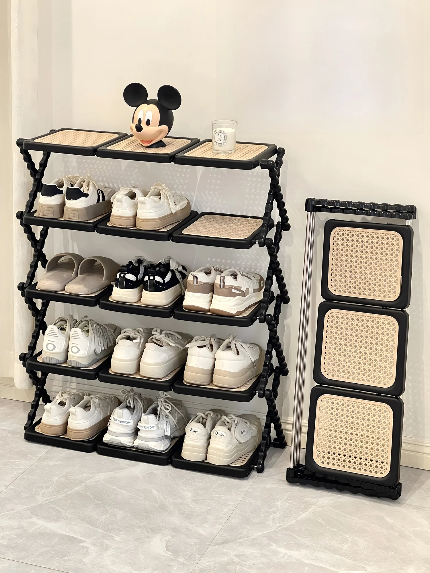 

Винтажный многослойный органайзер для хранения вещей в прихожей, не требующий установки, большой вместимости, экономящий место, для домашнего использования