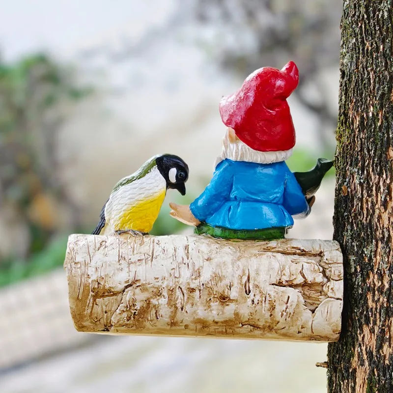 Creative Resin Dwarf Statue Ornaments Outdoor Courtyard Balcony Atmosphere Arrangement Tree Landscaping Crafts Garden Decoration
