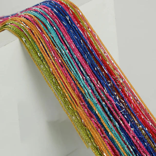 Nieuwe Glanzende Kwastje Zilveren Lijn String Gordijn 100x200 cm Volant Woonkamer Divider Bruiloft DIY Home Decor