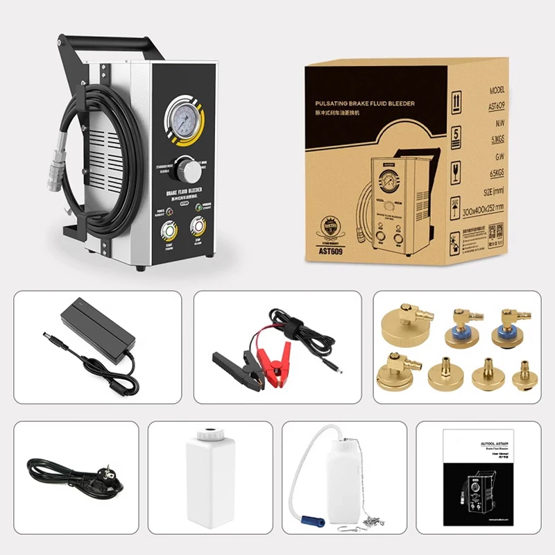 

AST609 Car Pulsating Brake Oil Changer 110V/220V Fast Brake Fluid Bleeder Pump Extractor Oil Pump Exchanger Machine