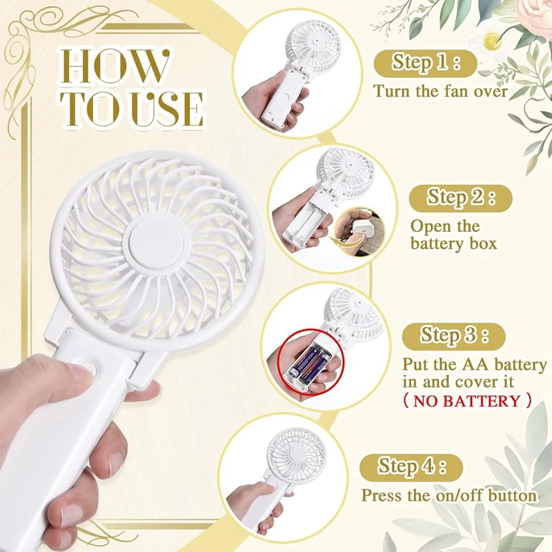 10 Piece Portable Handheld Fan Wedding Fan Personal Fan Small Hand Fan Portable Fan White For Wedding Bachelorette Party Favor