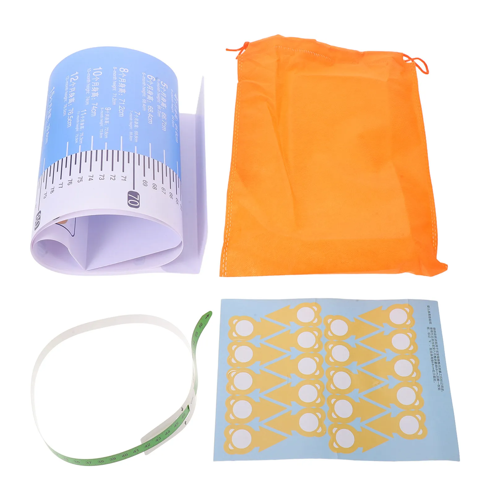 1Set Baby Height Measuring Mat Infant Growth Chart Folding Head Circumference Tape Newborn Toddler 0-3 Years Measuring Ruler