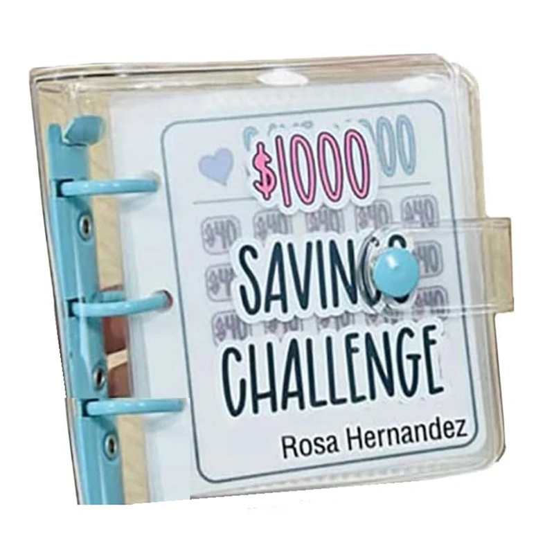 Savings Binder L 1000 Savings Challenge Budget Book With Cash Envelopes Money Binder For Saving Blue