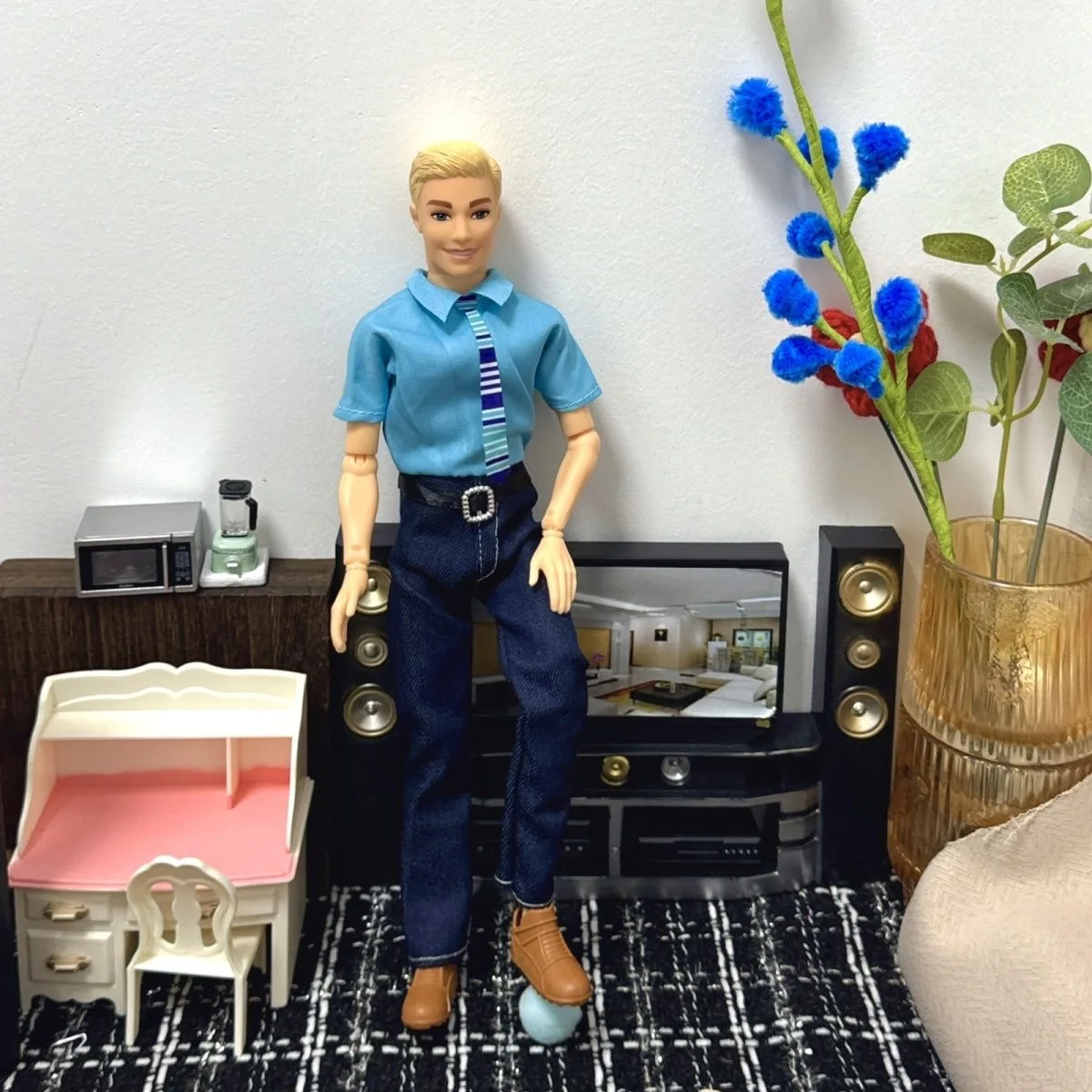 

30 см Кукла Принцесса Бойфренд Кен Фигурка Игрушка 1/6 BJD Кукла Суставы Подвижный Красивый Принц Модная Рубашка + Джинсовые Брюки Одеваются Игрушки