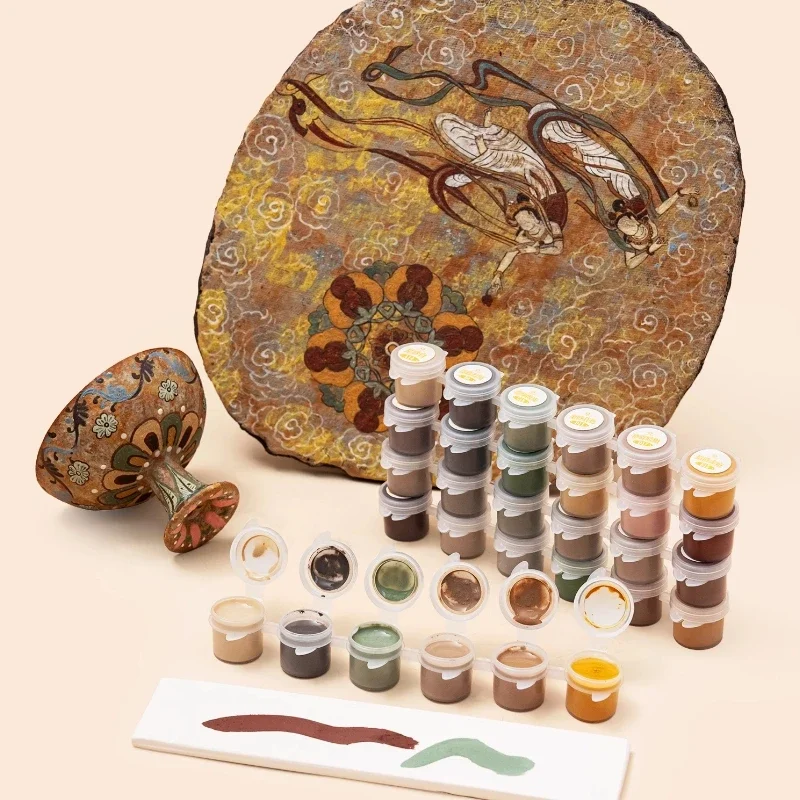 6 ألوان الفخار Underglaze الملونة الحجر الرملي الصقيل السيراميك اللوحة الزخرفية الرمال الحبوب الملمس وكيل تلوين الرمال الصخري