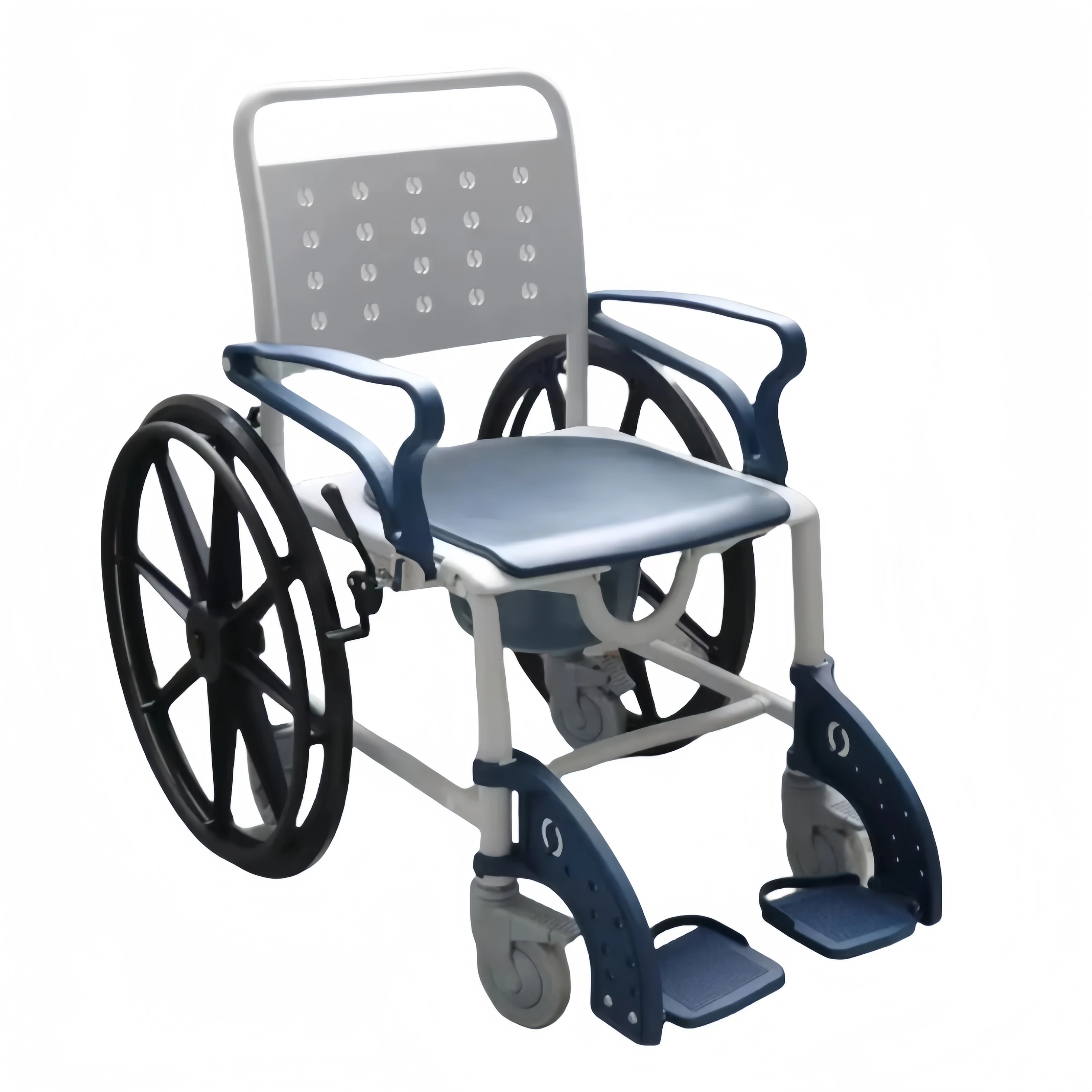 3 In 1 Patent Plastic Folding Backrest PU Seat Portable Commode Wheelchair For Elderly