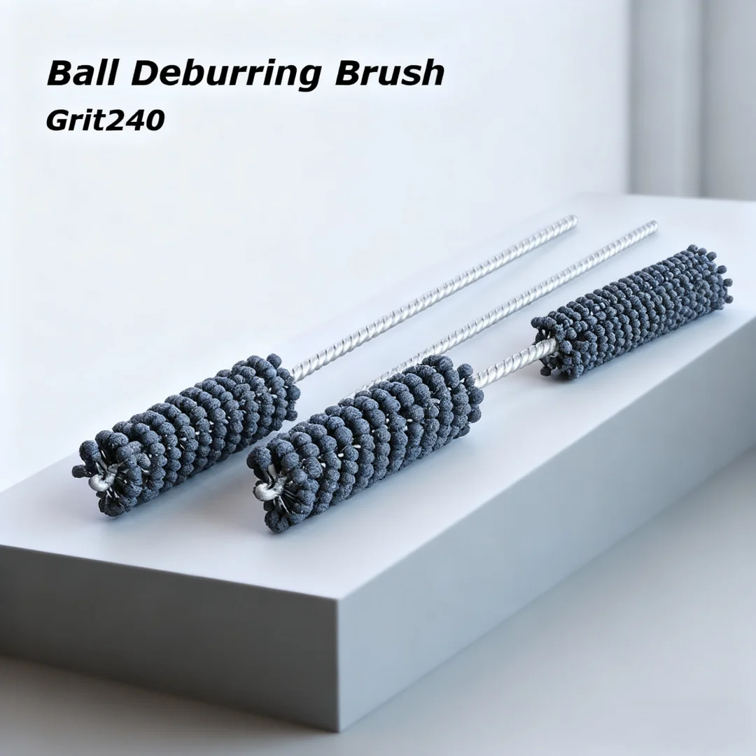 1pcs Grit240 Abrasive Ball Deburring Brush Inner Hole Grinding Head Pipe Polishing Brush Tube Cleanin Brush Dia5~65mm