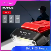 Klarus HC3 Rechargeable COB Headlight USB Head Flashlight 100lm Clip on Hat Light Motion Sensor Headlamp for Fishing Camping