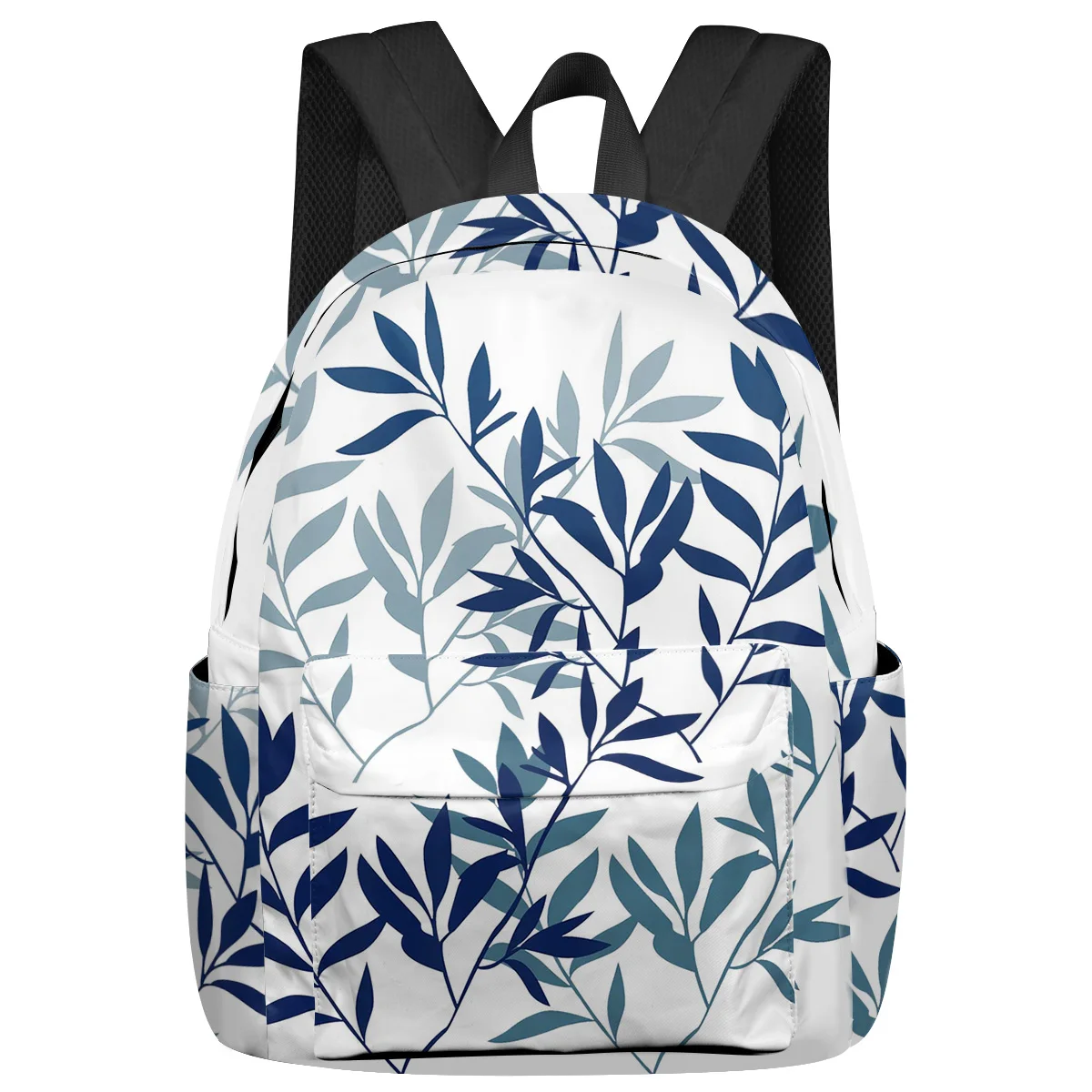 

Flower Watercolor Bamboo Blue Henna Large Capacity Backpack Men Laptop Bags High School Teen College Girl Student Mochila