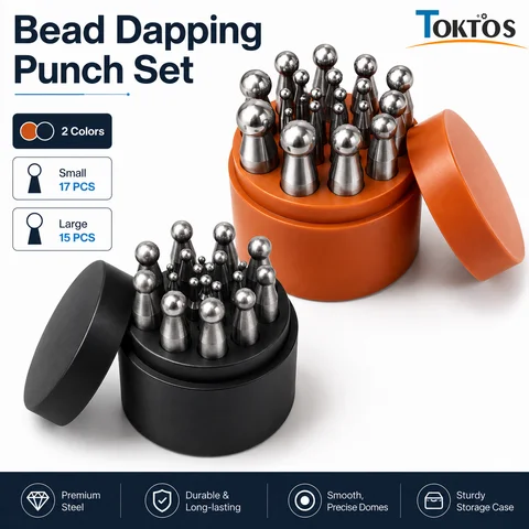 15PCS 17PCS Nest Bead Punch Set 2-18mm High Hardness Steel Jewelry Forming Tools for Gold Silver Metal Bead Making