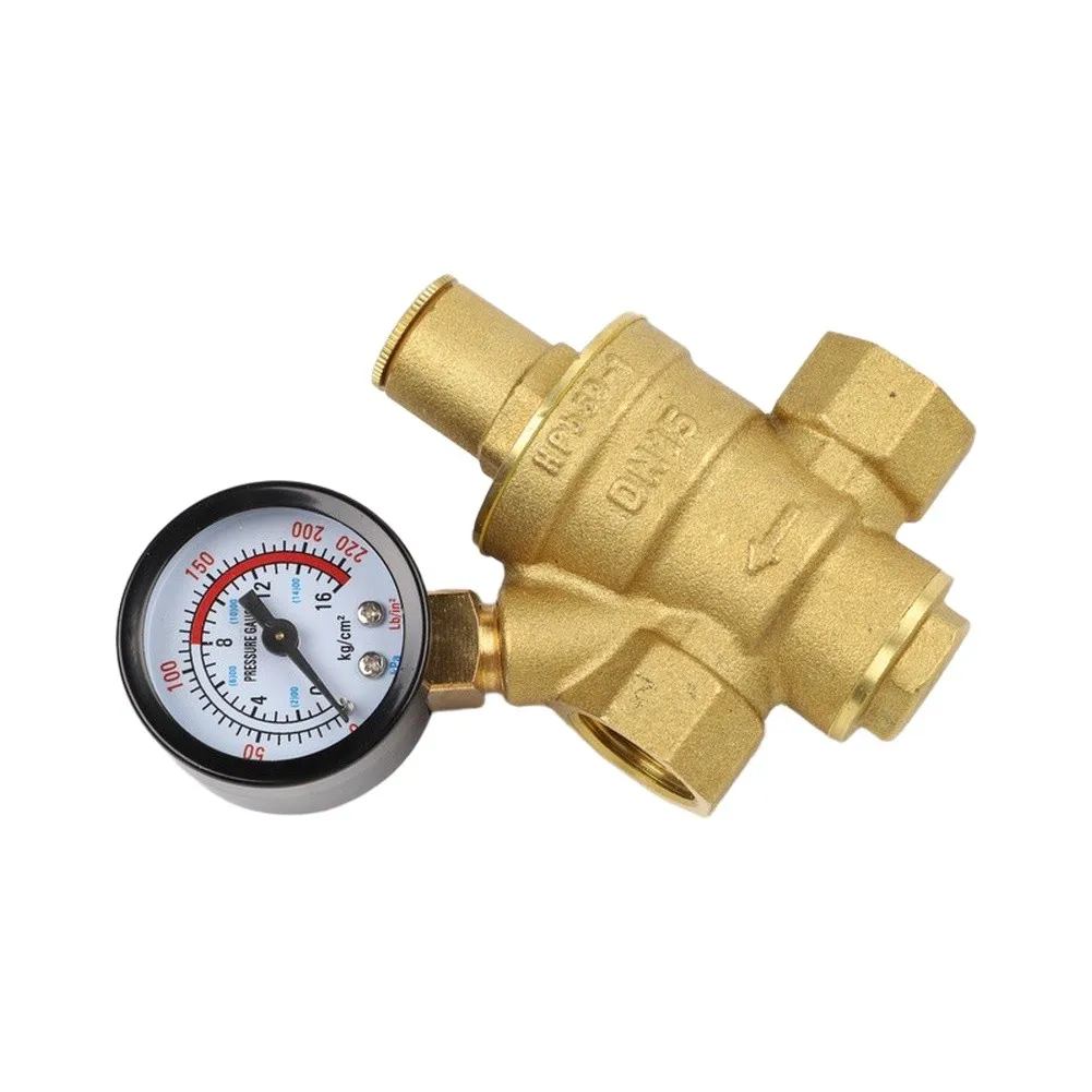 Adjustable Valve Adjustable Pressure Control Yellow Brass Pressure Reducer Easy Adjustment Tool For Home Improvement