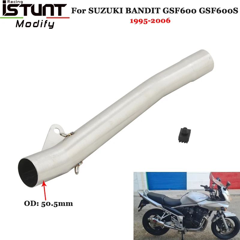 Slip On For SUZUKI BANDIT GSF600 GSF600S 1995-2006 Motorcycle Exhaust Escape Systems Modify Link Pipe Connection 51mm Muffler