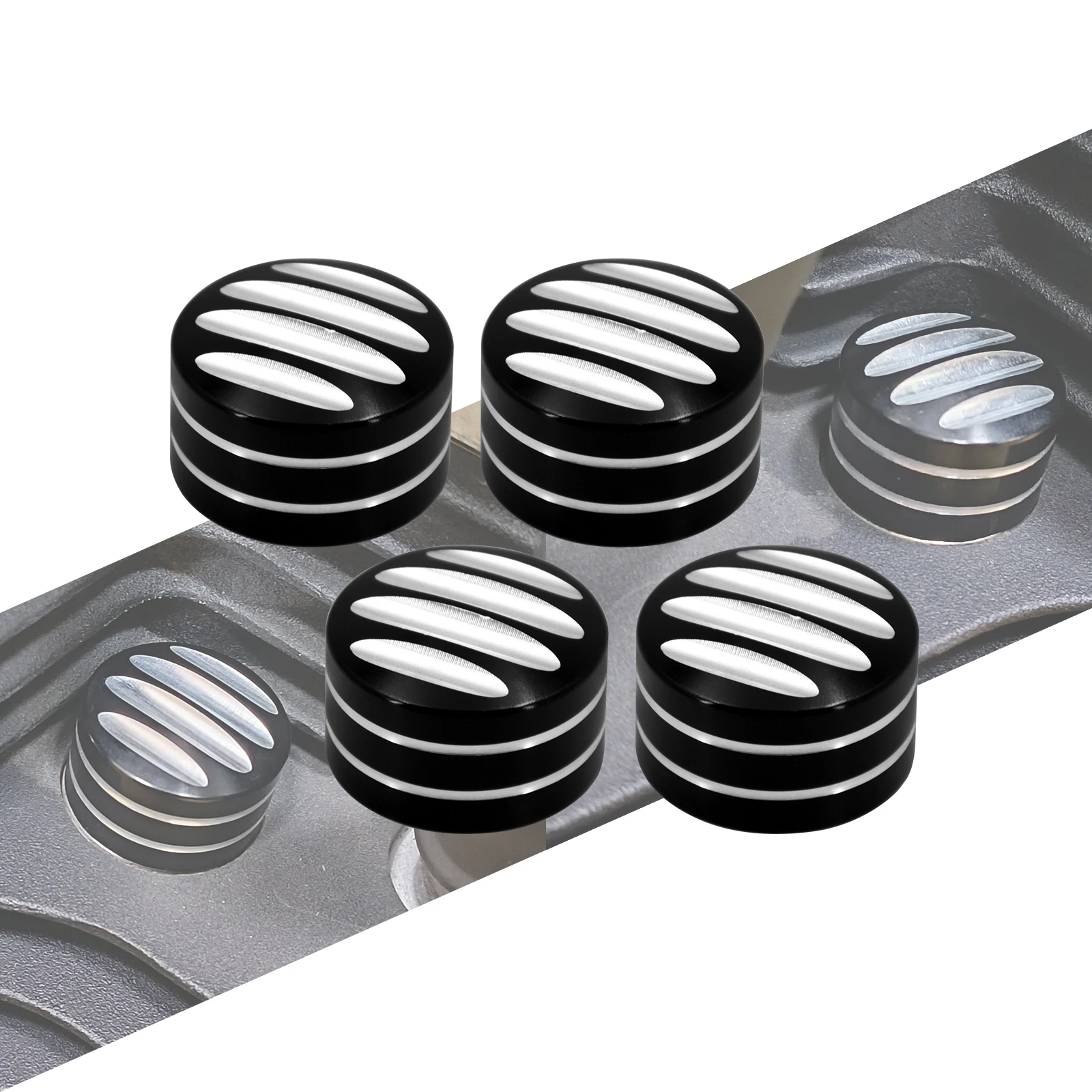 4xmotocicleta cnc vela de ignição cabeça parafuso tampa plug para harley touring road glide rei twin cam sportster x 1200 883 72 48 ferro